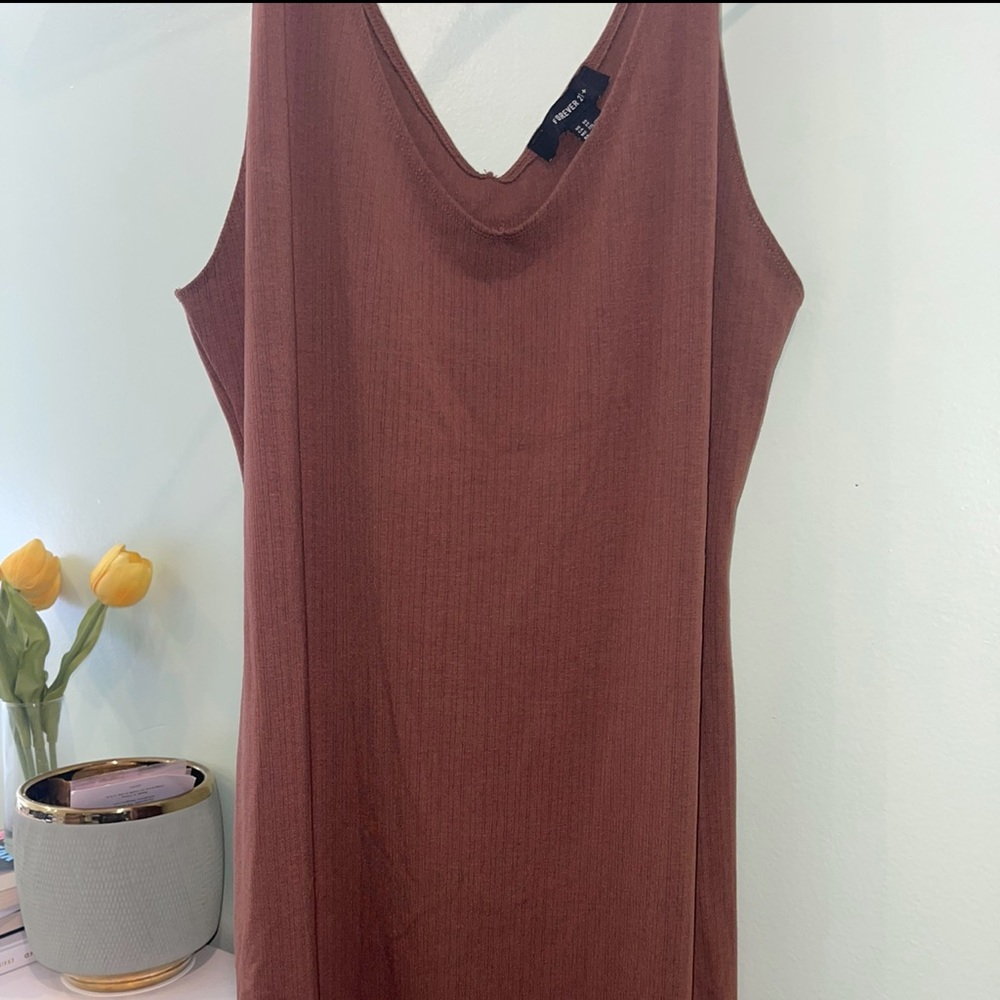 Brown mini stretch dress